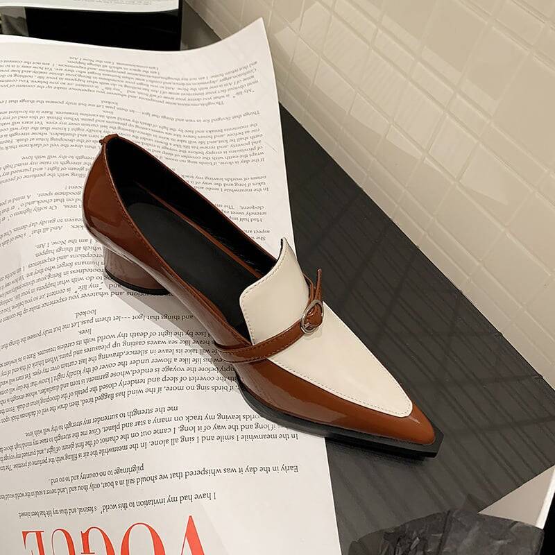 CHIKO Melly Pointy Toe Block Heels Loafers Shoes