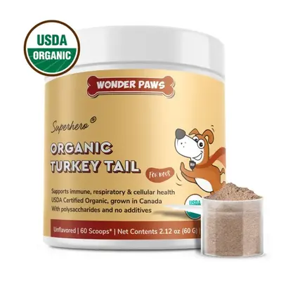Turkey Tail Mushroom Powder For Dogs - USDA Certified - For Lumps & Bumps, Immunity, Respiratory, Digestion & Cellular Health...