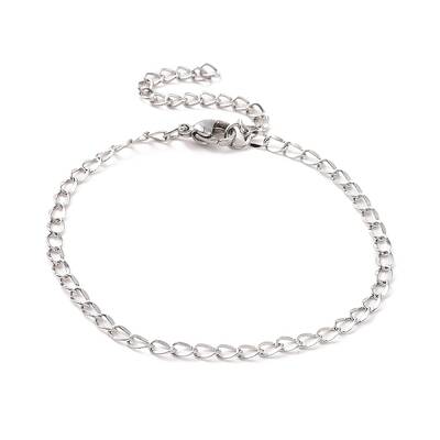 Non-Tarnish 304 Stainless Steel Curb Chain Bracelet for Men Women