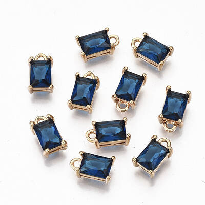 Brass Glass Rhinestone Pendants