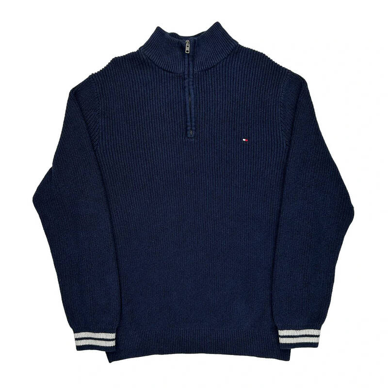 Tommy Hilfiger 1/4 Zip - 2XL Navy Cotton Blend