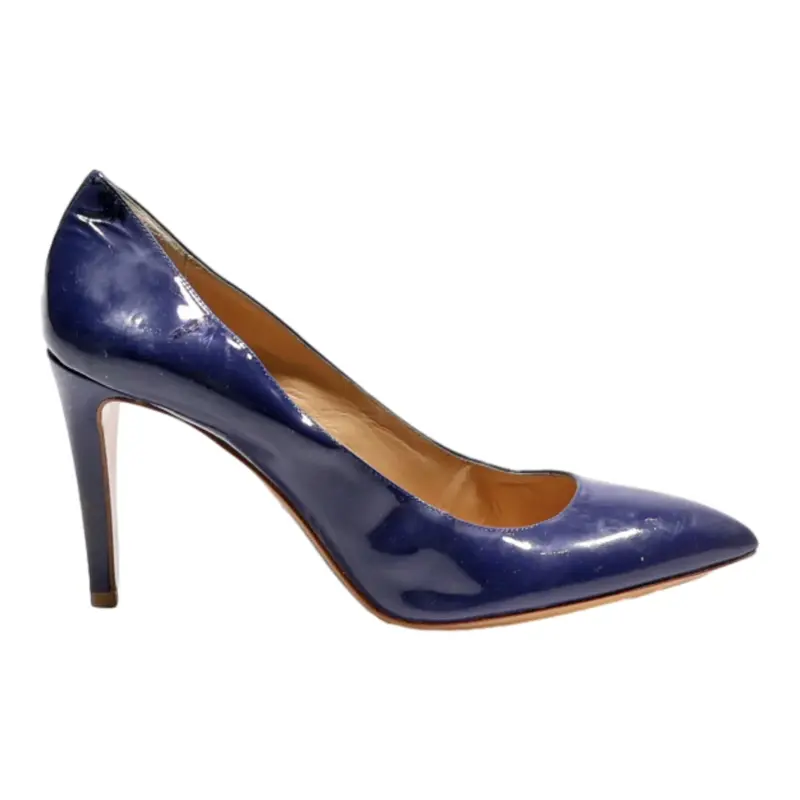 EMPORIO ARMANI Pump Heels Blue Leather Womens UK 5