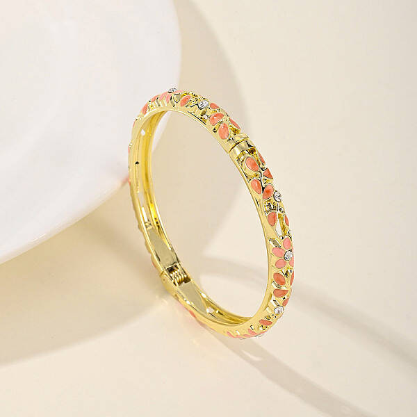 Fashionable Casual Retro Alloy Enamel Hinged Bangles for Women