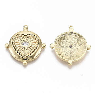 Brass Micro Pave Clear Cubic Zirconia Pendants
