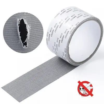 Strong Adhesive Screen Repair Tape – Weatherproof Fiberglass Mesh Patch for Window & Door Screens, DIY Easy Fix for Holes, ...