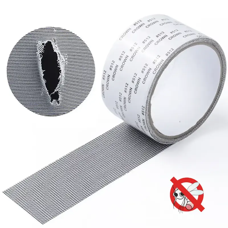 Strong Adhesive Screen Repair Tape – Weatherproof Fiberglass Mesh Patch for Window & Door Screens, DIY Easy Fix for Holes, ...