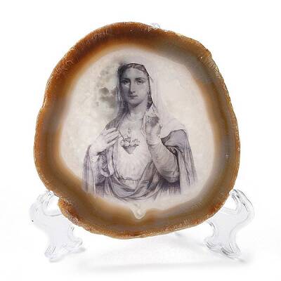Printed Natural Agate Slice Stone Ornament