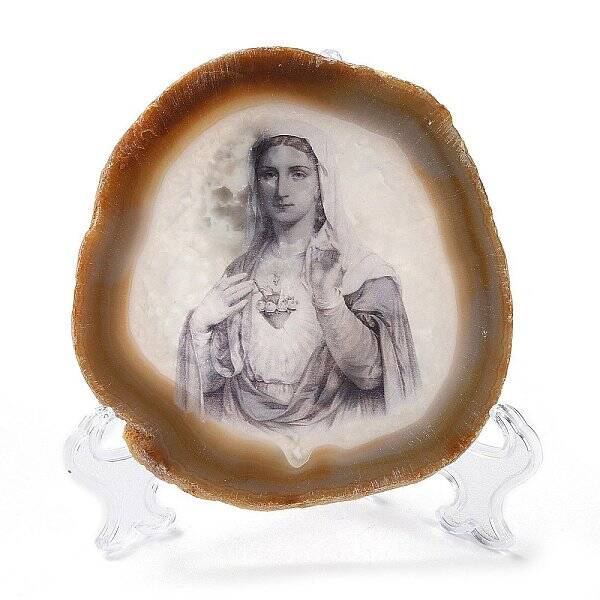 Printed Natural Agate Slice Stone Ornament
