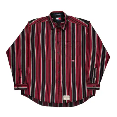 Tommy Hilfiger Striped Shirt - Large Black Cotton | Size: large