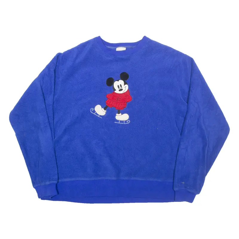 DISNEY Mickey Mouse Fleece Womens Sweatshirt Blue M