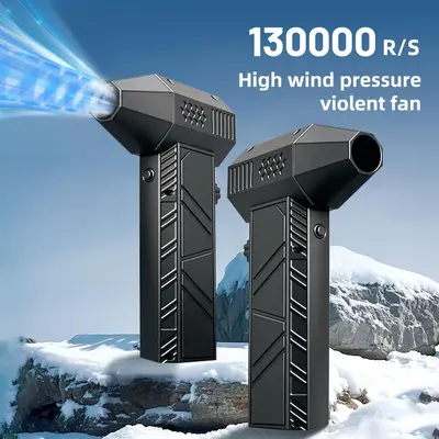 Powerful Turbo Fan, Mini Portable Jet Fan, Jet Fan 130,000 RPM High Speed Spinning, Type-C Rechargeable Clear Fan for Cars, C...