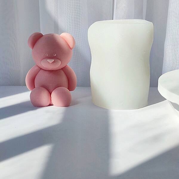 3D Bear Figurine DIY Silicone Candle Molds