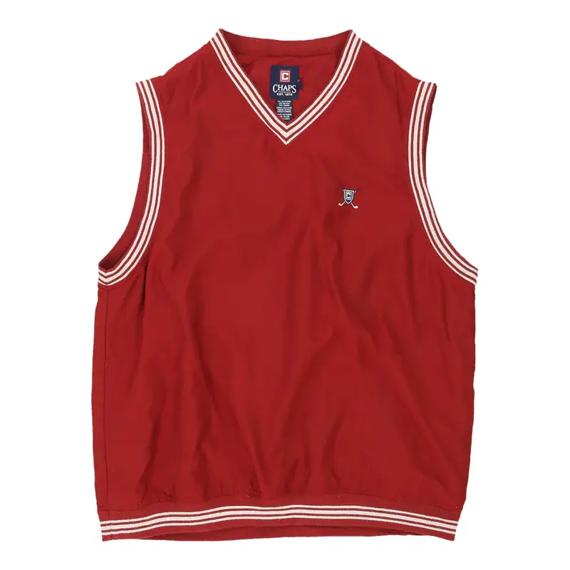 Chaps Ralph Lauren V-neck Gilet - Large Red Polyester