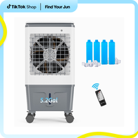 ROVSUN 1400CFM Portable Air Cooler, 5.2Gal/20L Evaporative Swamp Cooler, 3-IN-1 Cooling Fan with Remote Control, 12H Timer & ...