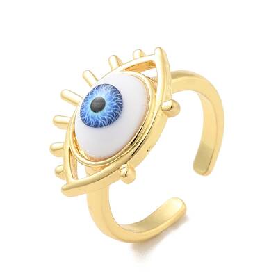 Acrylic Horse Eye Open Cuff Ring