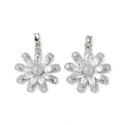 Brass Micro Pave Cubic Zirconia Pendants