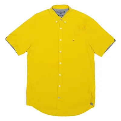 TOMMY HILFIGER New York Fit Mens Shirt Yellow Striped M