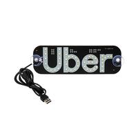 Uber Letter Design Car LED Sign Light, USB Powered Car Windshield LED Sign Light, Car Decorative Light with Suction Cup, Car ...