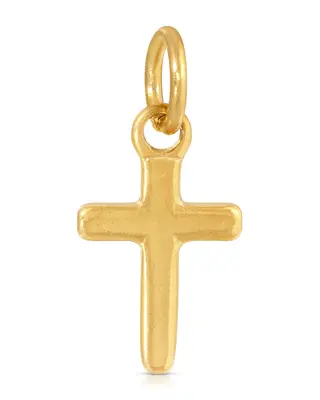 Minimalist Cross Charm | Metal Color: Gold