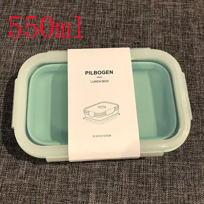 Silicone lunch box | Color: Blue Green | Size: 550ml
