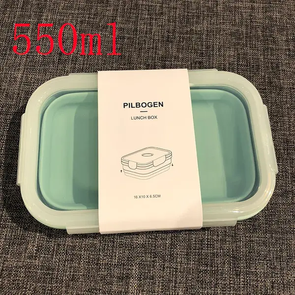 Silicone lunch box | Color: Blue Green | Size: 550ml