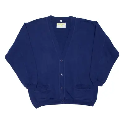 SWITCHER Button Cardigan Womens Sweatshirt Blue V-Neck M