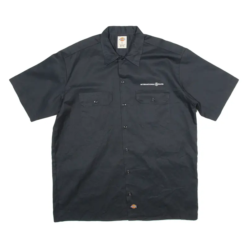 DICKIES International Paper Mens Worker Shirt Black L