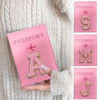 Letter Pattern Passport Holder, 1 Count Personalized PU Leather Passport Case, Essential Travel Accessory, Unique Monogrammed...