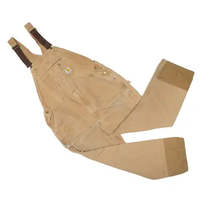 CARHARTT Carpenter Double-knee Quilted Lined Workwear Mens Overalls Beige L W40 L29