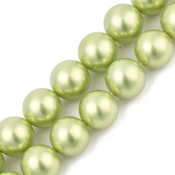 Polished Shell Pearl Round Beads Strands