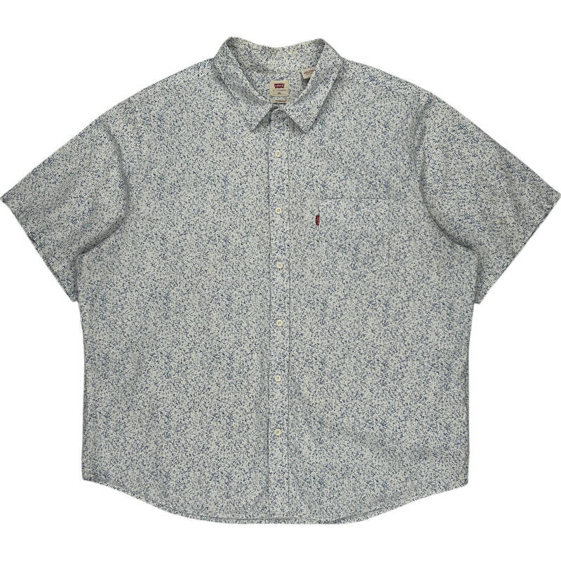 Levis Standard Floral Short Sleeve Shirt - 2XL - Blue Cotton
