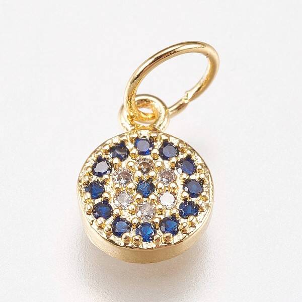 Brass Micro Pave Cubic Zirconia Charms