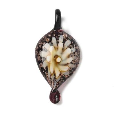 Handmade Gold Sand Lampwork Pendants