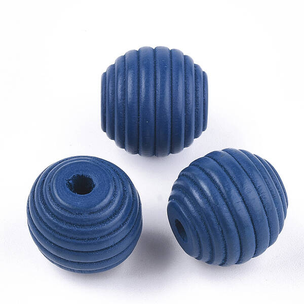 Painted Natural Wood Beehive Beads