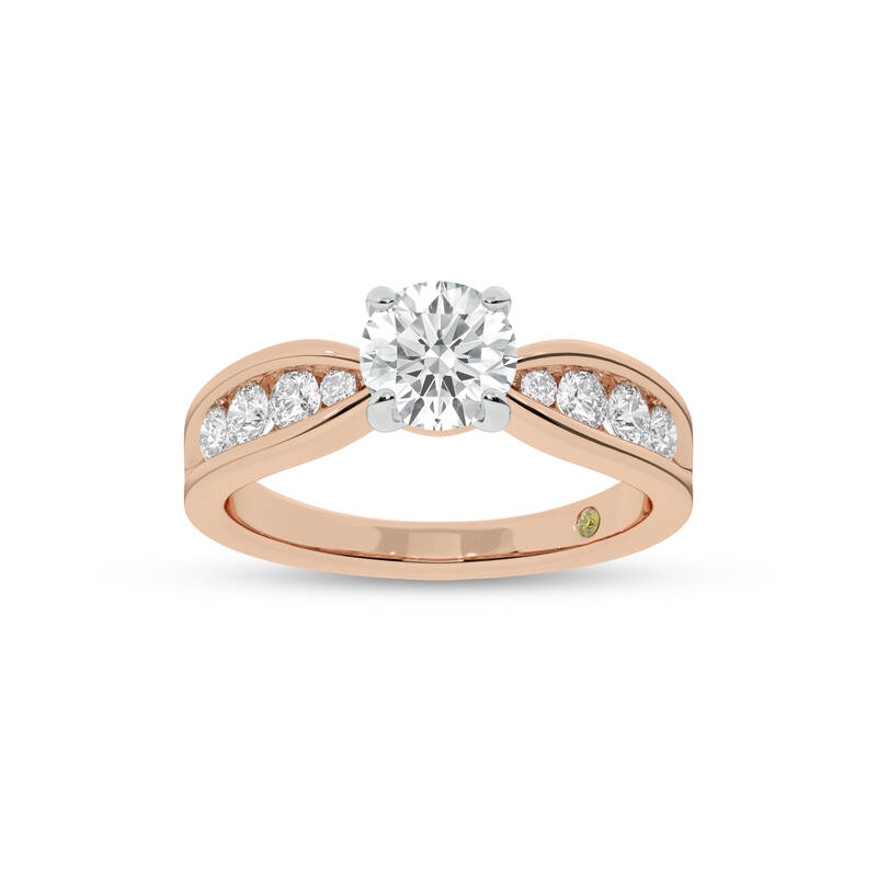 Verve Channel Set Bow Tied Shaped Round Lab Diamond Engagement Ring | 10K Rose Gold 3 1/10 CT. TW.