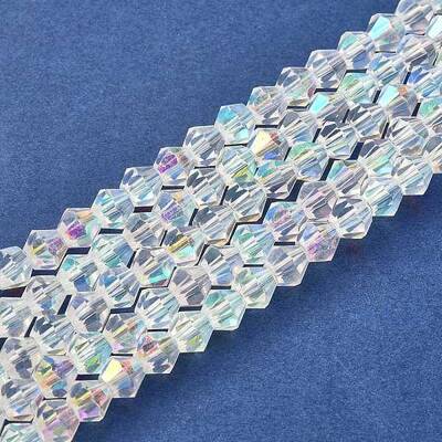 Handmade Glass Faceted Bicone Beads