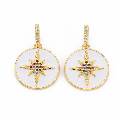 Brass Micro Pave Colorful Cubic Zirconia Pendants