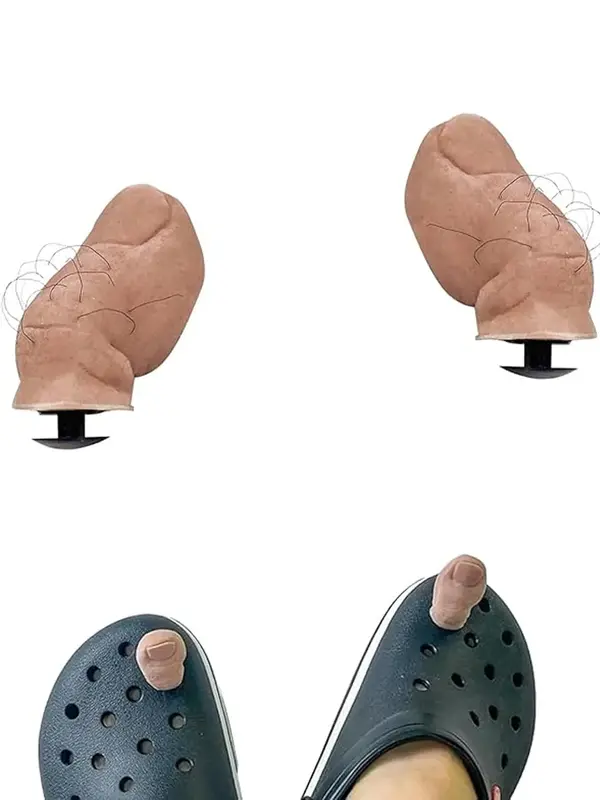 Funny Toe Design Shoe Charm, Big Toe Croc Charm with Hairy, Fun Toe Shoe Charm, Ugly Big Toe Shoes Charm, Diy Unique Shoe Cha...