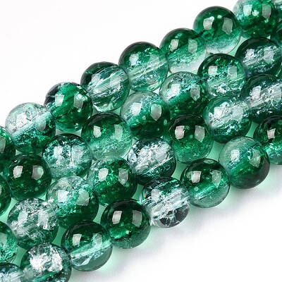 Baking Painted Crackle Glass Beads Strands