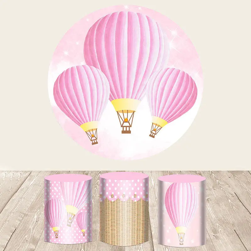 Aperturee Pink Butterfly Floral Birthday Round Backdrop Kit | Birthday Backdrop Ideas | Round Backdrop Cover Diy | Round Birt...