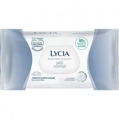 Lycia 60 Makeup Remover Wipes With Hyaluronic Acid For Normal Skin