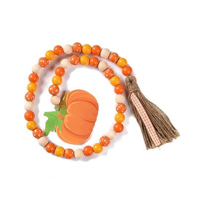 Thanksgiving Day Theme Wooden Beaded Pendant Decorations