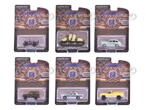 Battalion 64 Series 5 Set of 6 pieces 1/64 Diecast Models by Greenlight