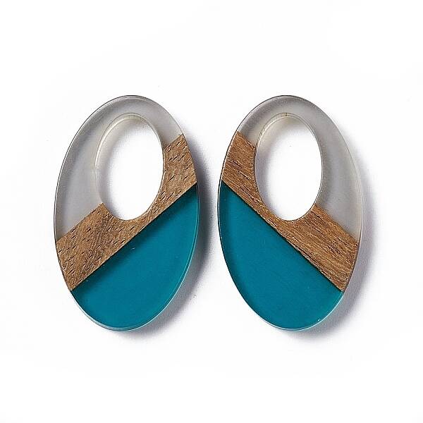 Transparent Resin & Walnut Wood Pendants