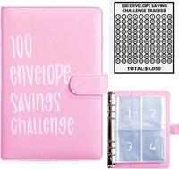 100 Days Money Saving Challenge Coin Envelope BudgetStorage Book - Binding Covers With Daily Savings Tracker,Habit-Forming Sy...