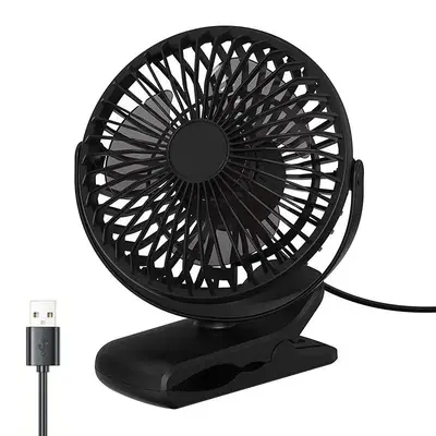 5 Inch 3 Speed Clip-on Fan, USB Powered Fan with Strong Airflow, Portable Desktop Fan with Clamp, Ultra Quiet Operation Fan f...