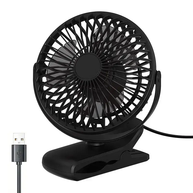 5 Inch 3 Speed Clip-on Fan, USB Powered Fan with Strong Airflow, Portable Desktop Fan with Clamp, Ultra Quiet Operation Fan f...