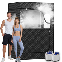 2 Person Portable Steam Sauna for Home, 1 or 2 Person Full Body Sauna Tent with 2 Foldable Chairs,9 Levels of Sauna Box with ...