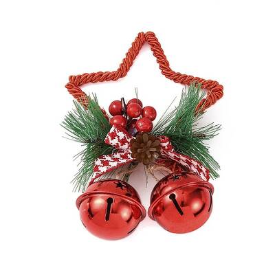 Christmas Plastic Star with Bell Pendant Decorations