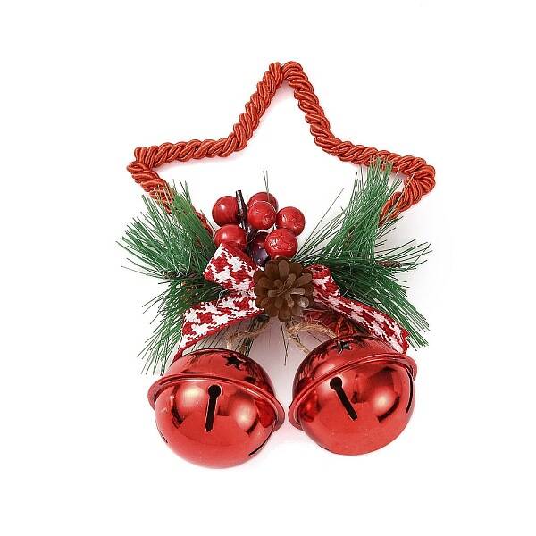 Christmas Plastic Star with Bell Pendant Decorations
